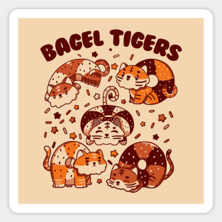 Bagel Tigers Breakfast Animals by Tobe Fonseca Magnet